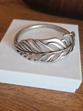 Feather Wrap Bracelet in Silver Tone